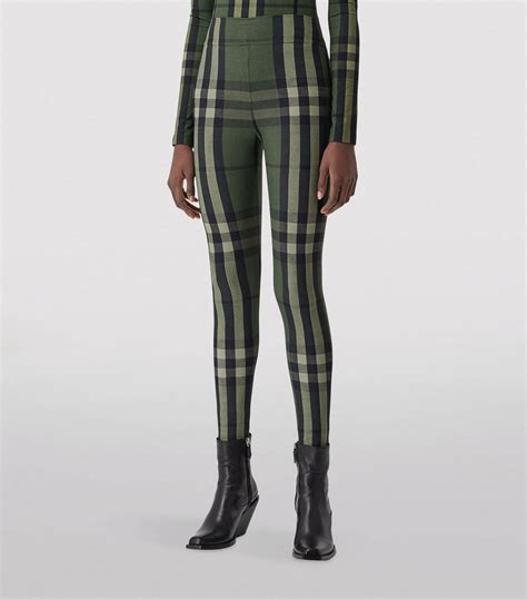 womens burberry leggings|check trim stretch jersey leggings.